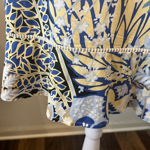 Talbots Blue and Cream Botanical Midi Dress - Picture 3 of 6